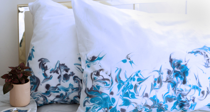 Marble Dyed Pillows by Rit Dye